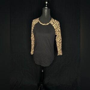 PINK Victoria's Secret Baseball Tee Leopard